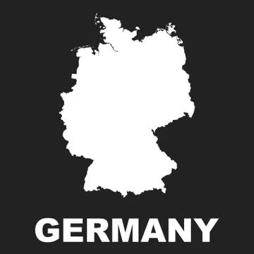 Germany map icon. Flat vector illustration. Germany sign symbol on black back Illustrazione stock