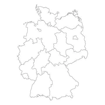 Germany map icon, geography blank concept, isolated graphic background vector Illustrazione stock