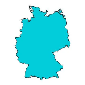 Germany map icon, geography blank concept, isolated graphic background vector Illustrazione stock