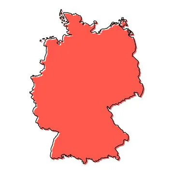 Germany map icon, geography blank concept, isolated graphic background vector Stock Illustration