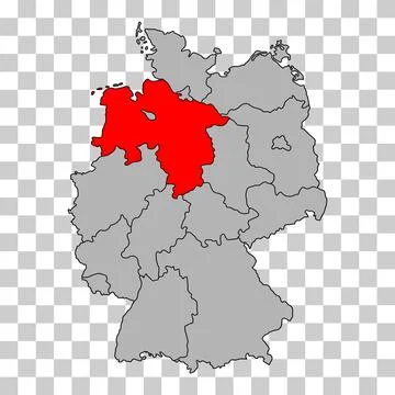 Germany map icon of Lower Saxony, geography blank concept, isolated graphic b Ilustração Stock