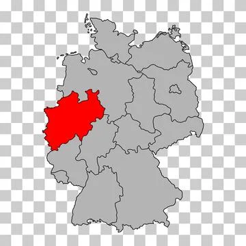 Germany map icon of North Rhine-Westphalia, isolated graphic background vecto Stock Illustration