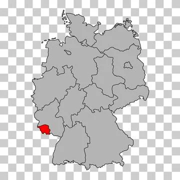Germany map icon of Saarland, geography blank concept, isolated graphic backg Stock Illustration