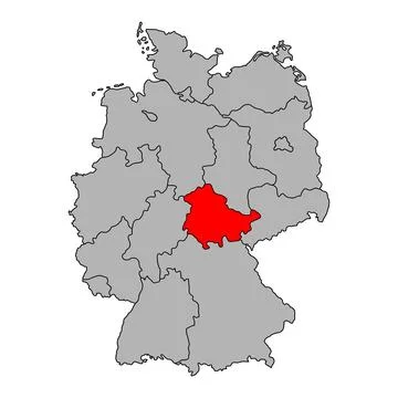 Germany map icon of Thuringia, geography blank concept, isolated graphic back Illustrazione stock