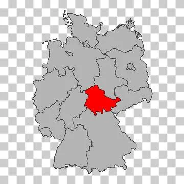Germany map icon of Thuringia, geography blank concept, isolated graphic back Illustrazione stock
