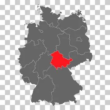 Germany map icon of Thuringia, geography blank concept, isolated graphic back Stock Illustration