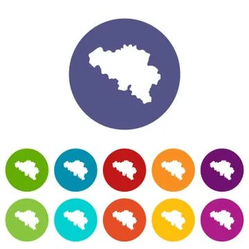 Germany map icons set vector color Illustrazione stock