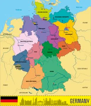 Germany map Illustrazione stock