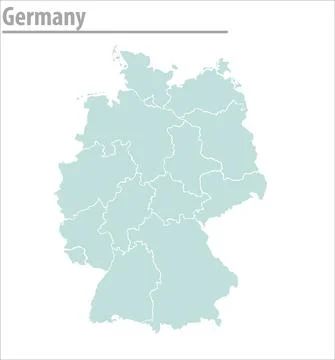 Germany map illustration vector detailed Germany map with states Stock Illustration
