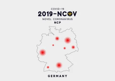 Germany Map infographics, Localization of the outbreak of Virus Covid 19. Nov Stock Illustration