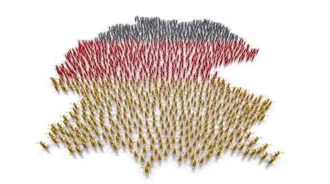 Germany map made by people Stockbeeldmateriaal 10716547