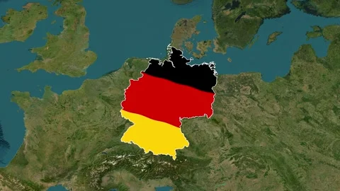 Germany map with national flag colors overlaid Stock-Footage 335210145