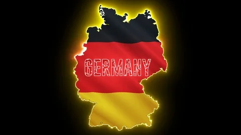 Germany map with neon light. Creative design of German country Stock Footage 113822956