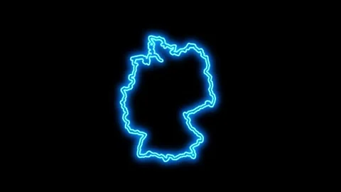 Germany Map Outline Neon Lights Stock Footage 332849481