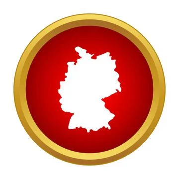 Germany map outline in red circle icon Stock Illustration