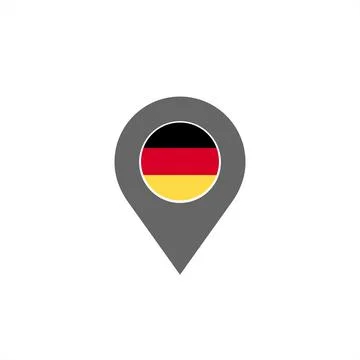 Germany map pin and flag illustration logo and vector icon Stock Illustration