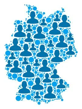 Germany Map Population People Stock Illustration