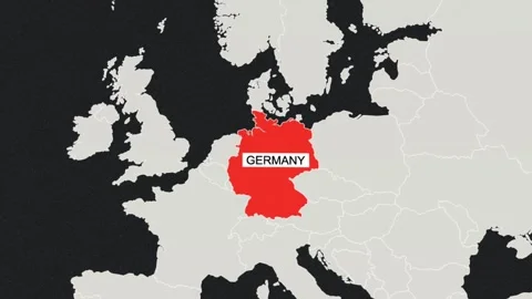 Germany  Map Red Color Stock Footage 343565222