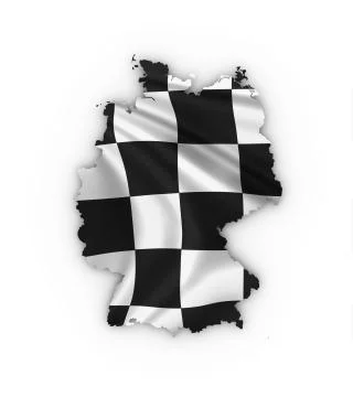 Germany map showing a checkered flag Illustrazione stock