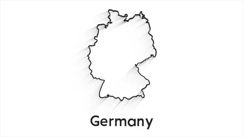 Germany Map Showing Up Intro By Regions 4k animated Germany map intro background 库存影片 153810888