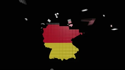 Germany Map Showing Up Intro By Regions 4k animated Germany map intro background Stock Footage 153876129