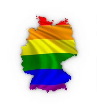 Germany map showing a rainbow flag イラスト素材