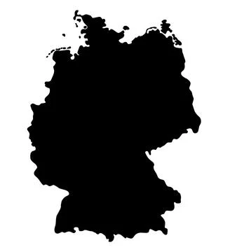 Germany map silhouette Stock Illustration