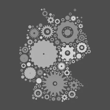 Germany map silhouette mosaic of cogs and gears Illustrazione stock