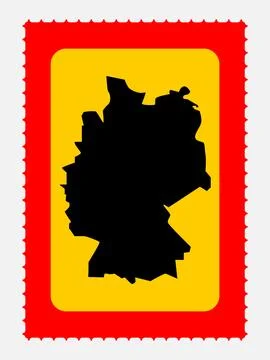 Germany map silhouette postage stamp Stock Illustration