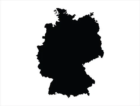 GERMANY MAP SILHOUETTE VECTOR ART Stock Illustration