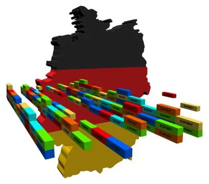 Germany map with stacks of export containers illustration Stockillustratie