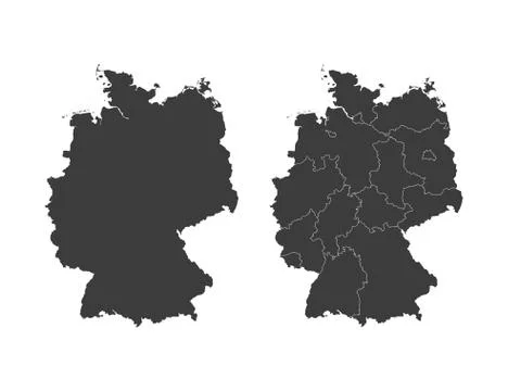 Germany map, states border map. Vector illustration. Illustrazione stock