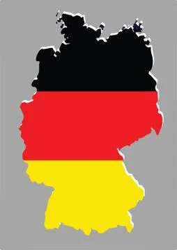 Germany map vector with the german flag Stock Illustration