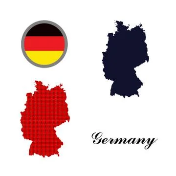 Germany map vector with the german flag Stock Illustration