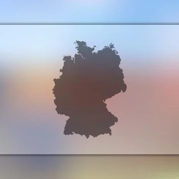 Germany map. Vector silhouette of Germany. Blurred background Stock Illustration