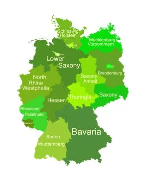Germany map vector silhouette illustration isolated on white background 스톡 일러스트