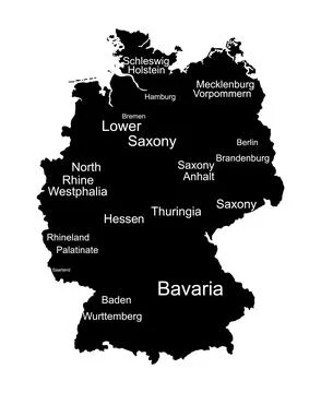 Germany map vector silhouette illustration isolated. イラスト素材