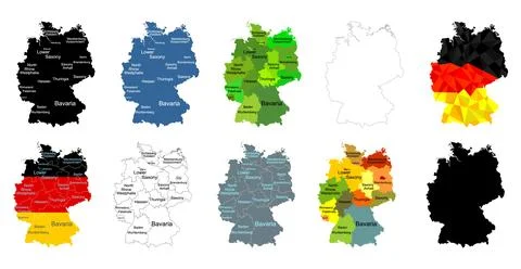 Germany map vector silhouette illustration isolated イラスト素材
