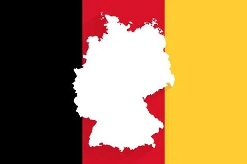 Germany map on vertical flag background, vector Stock Illustration
