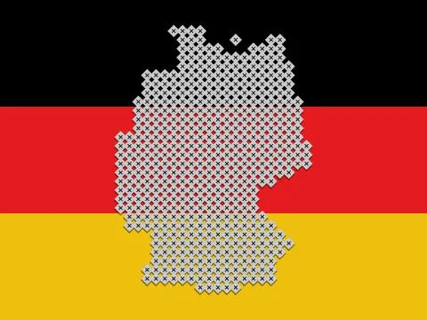 Germany map of votes on flag illustration Stock Illustration