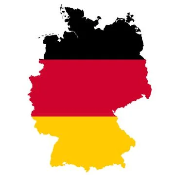 Germany map on white background with clipping path Stock Illustration
