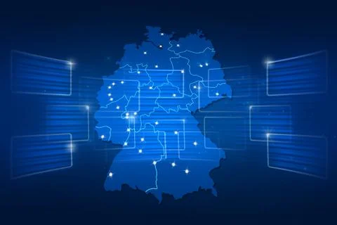 Germany map world map news communication blue Illustration