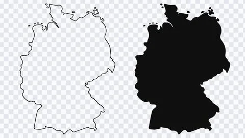 Germany map.Flat and Outline map of Germany.Vector illustration. イラスト素材