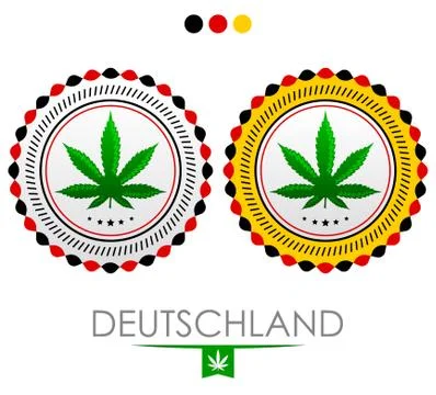Germany Marijuana emblem vector cannabis seal. Stock Illustration