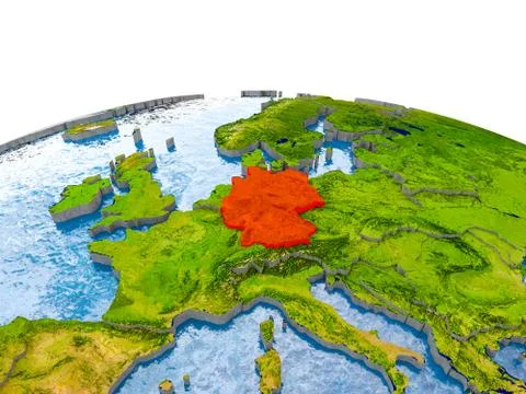 Germany on model of Earth Illustrazione stock