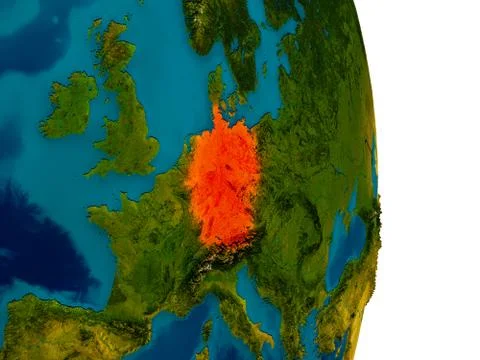 Germany on model of planet Earth Illustrazione stock