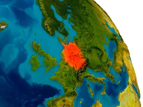 Germany on model of planet Earth Illustrazione stock