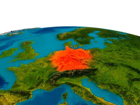 Germany on model of planet Earth Illustrazione stock