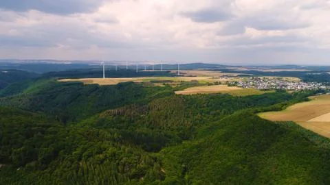 Germany Morsdorf Wind Turbines Stock Photos