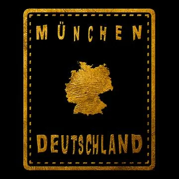 Germany Munich Seal Map Design Stock Illustration